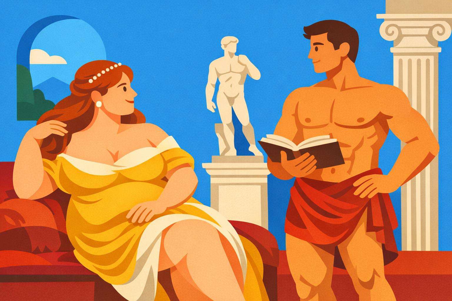  예술 속에서의 근육질의 남자들과 뚱뚱한 여자들